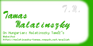 tamas malatinszky business card